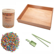Grennn Voordeelset - Grote Speelbak + 750 gram speelrijst Candy mix + schepje + pincet groen pastel