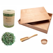 Grennn Voordeelset - Grote Speelbak + Deksel + 750 gram speelrijst Witte bloemen mix + schepje en zeef