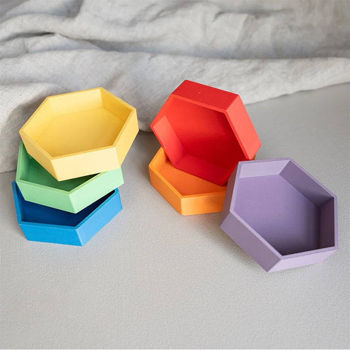 Grennn 'Mandigo' Speelbakjes Set Regenboog Zeshoekig