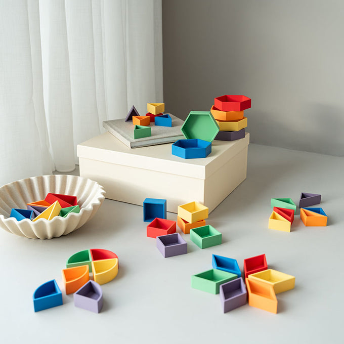 Grennn 'Mandigo' Speelbakjes Set Regenboog Rechte driehoeken
