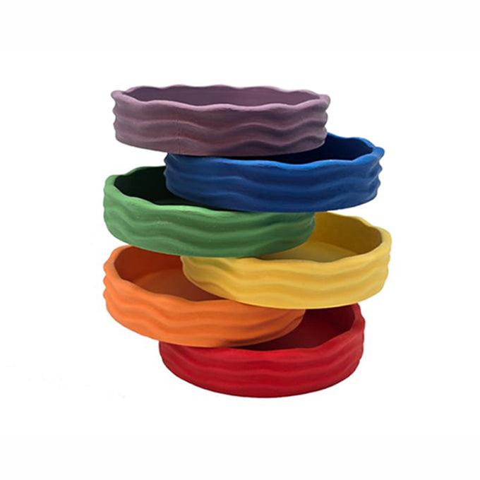 Grennn 'Wave' Regenboogbakjes set 6 stuks