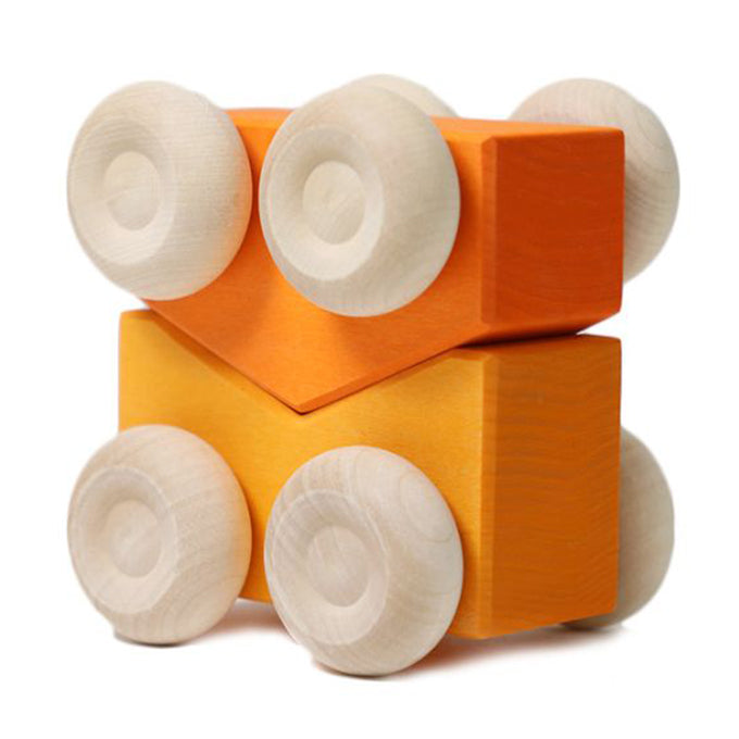 Grimm's houten Stapelauto's, 2 stuks, Oranje
