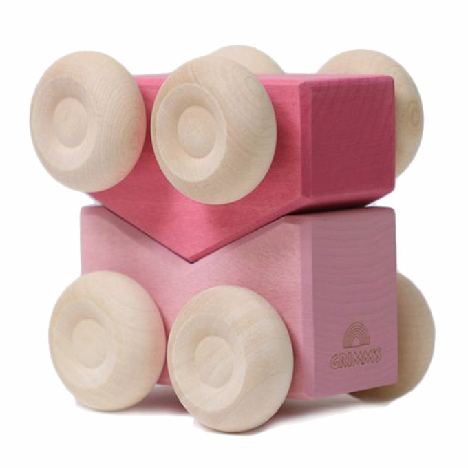 Grimm's houten Stapelauto's, 2 stuks, Roze