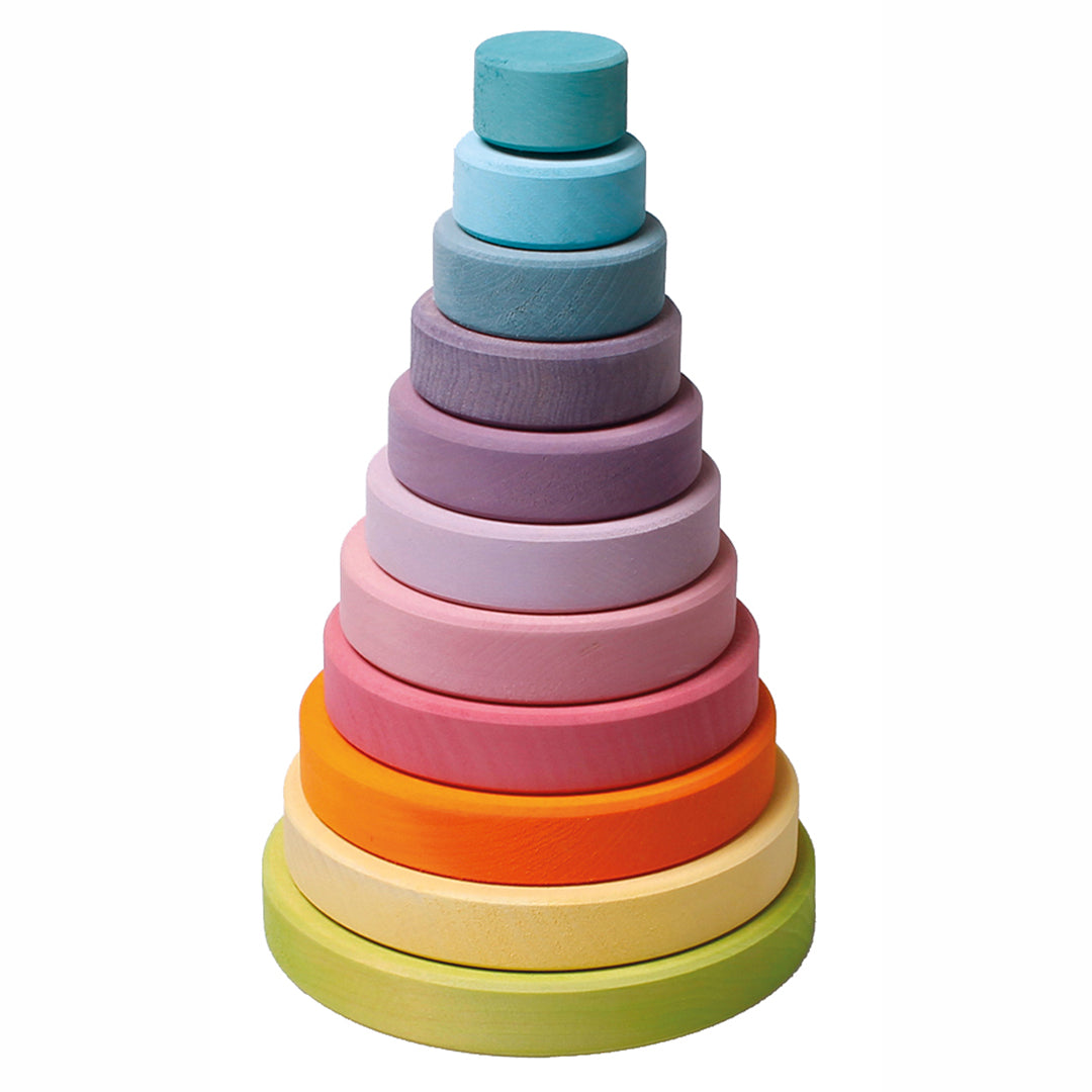 Grimm's houten grote Stapeltoren 11-delig Pastel, 22cm