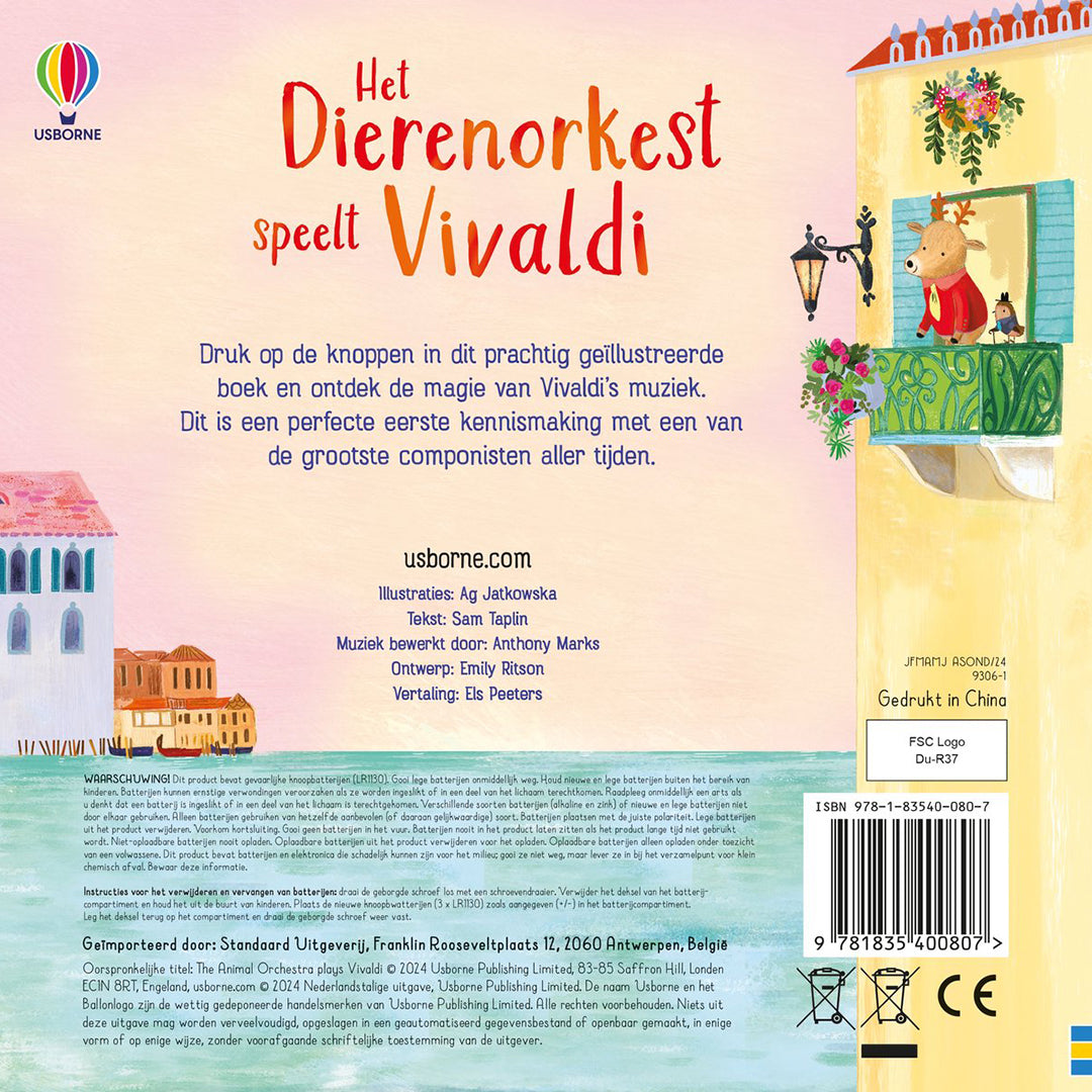 Het Dierenorkest speelt Vivaldi - Usborne, Kartonboek