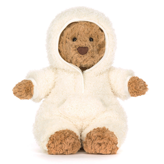 Jellycat Knuffel Beer in Onesie, Bartholomew Bear All-in-one Outfit, 26cm