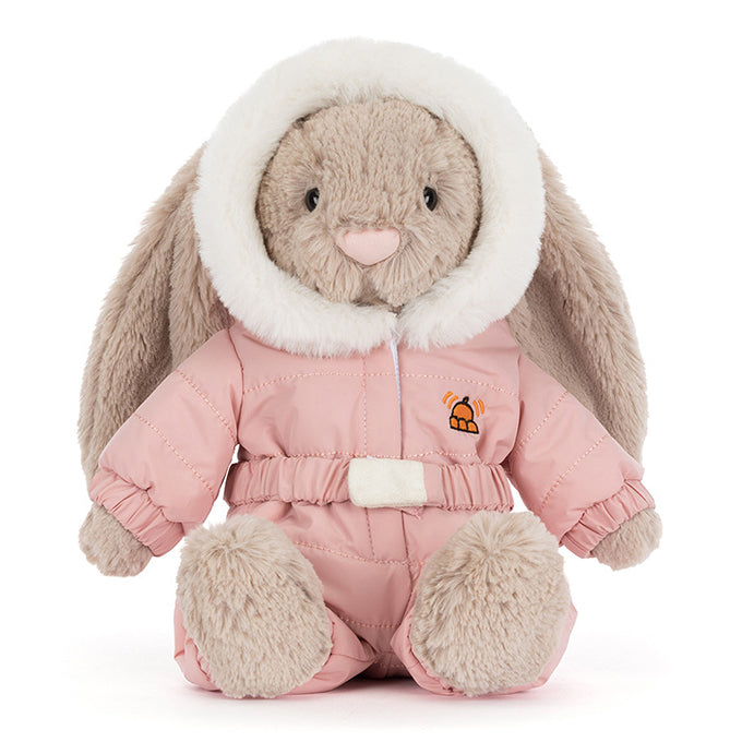Jellycat Knuffel Konijn in Skipak, Bashful Bunny 'Snow Suit', 31cm