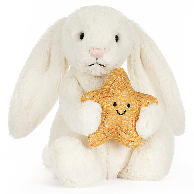 Jellycat Knuffel Konijn met ster, Cream Bunny with Star, 31cm