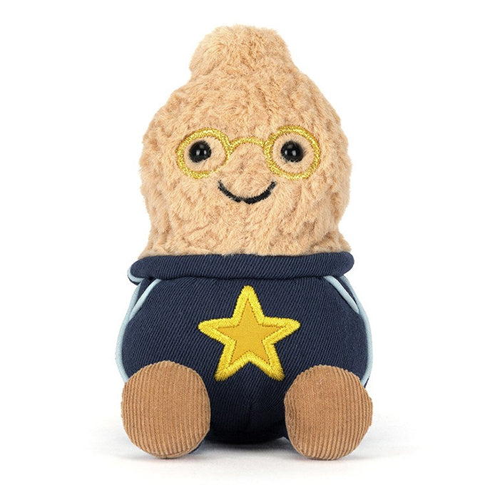 Jellycat Knuffel Pinda, Amuseables Peanut Star Student Outfit, 15cm