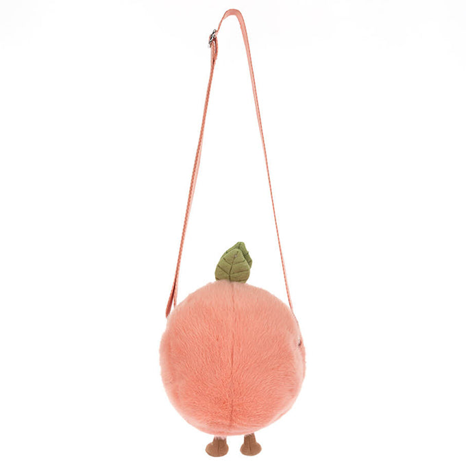 Jellycat Perzik Tasje, Amuseables Peach Shoulder Bag, 18cm