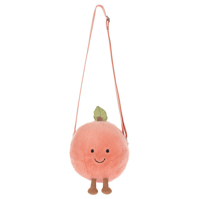Jellycat Perzik Tasje, Amuseables Peach Shoulder Bag, 18cm