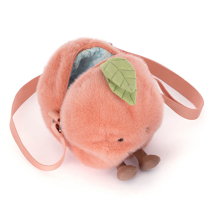 Jellycat Perzik Tasje, Amuseables Peach Shoulder Bag, 18cm