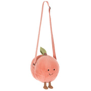 Jellycat Perzik Tasje, Amuseables Peach Shoulder Bag, 18cm