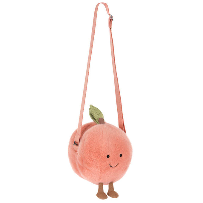 Jellycat Perzik Tasje, Amuseables Peach Shoulder Bag, 18cm