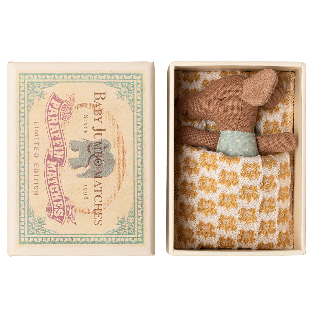 Maileg Baby Muis Sleepy Wakey baby mouse in matchbox, Blue II