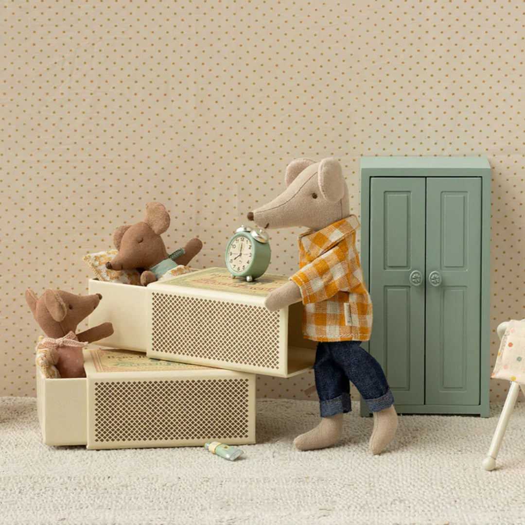 Maileg Baby Muis Sleepy Wakey baby mouse in matchbox, Rose II