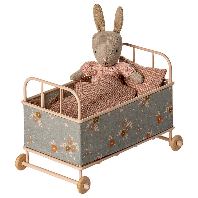 Maileg metalen babybed, Cot bed Micro, Powder