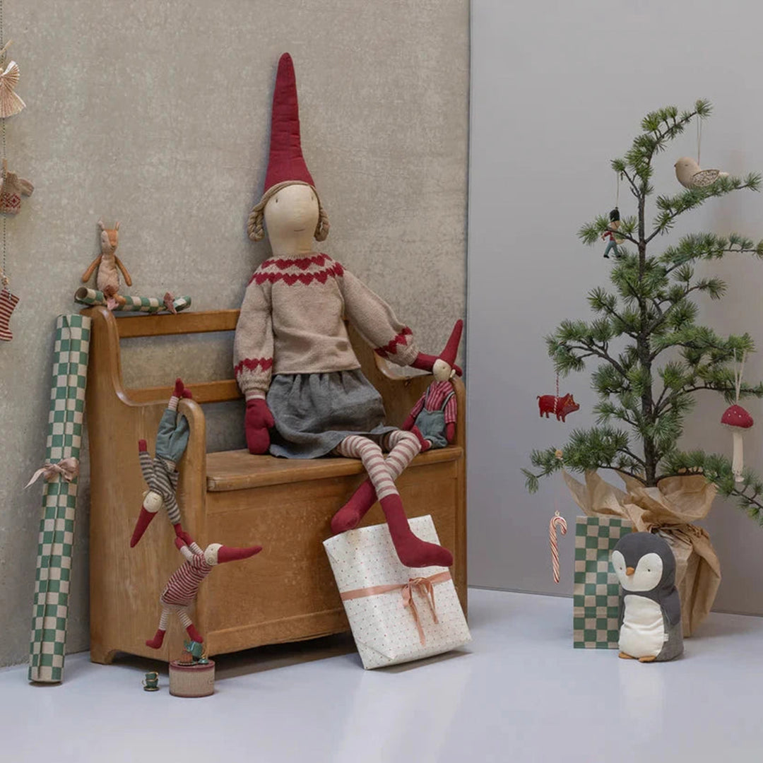 Maileg Metalen Varkens Ornament, Pig red