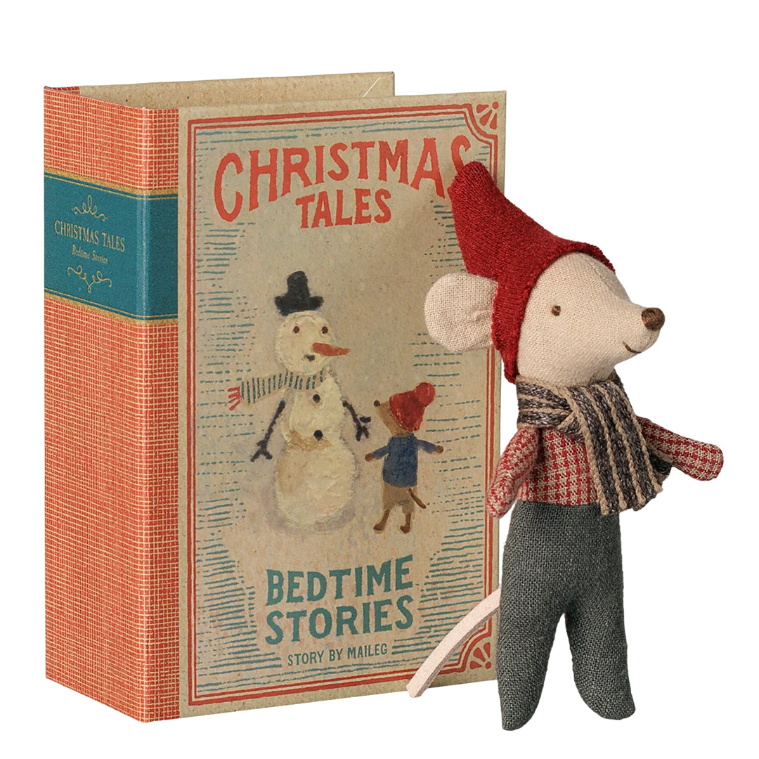 Maileg Baby Kerst Muis in Boek, Christmas mouse, Baby in book