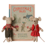 Maileg Kerst muizen tweeling in Boek, Christmas twin mice, Little sister and brother in Book