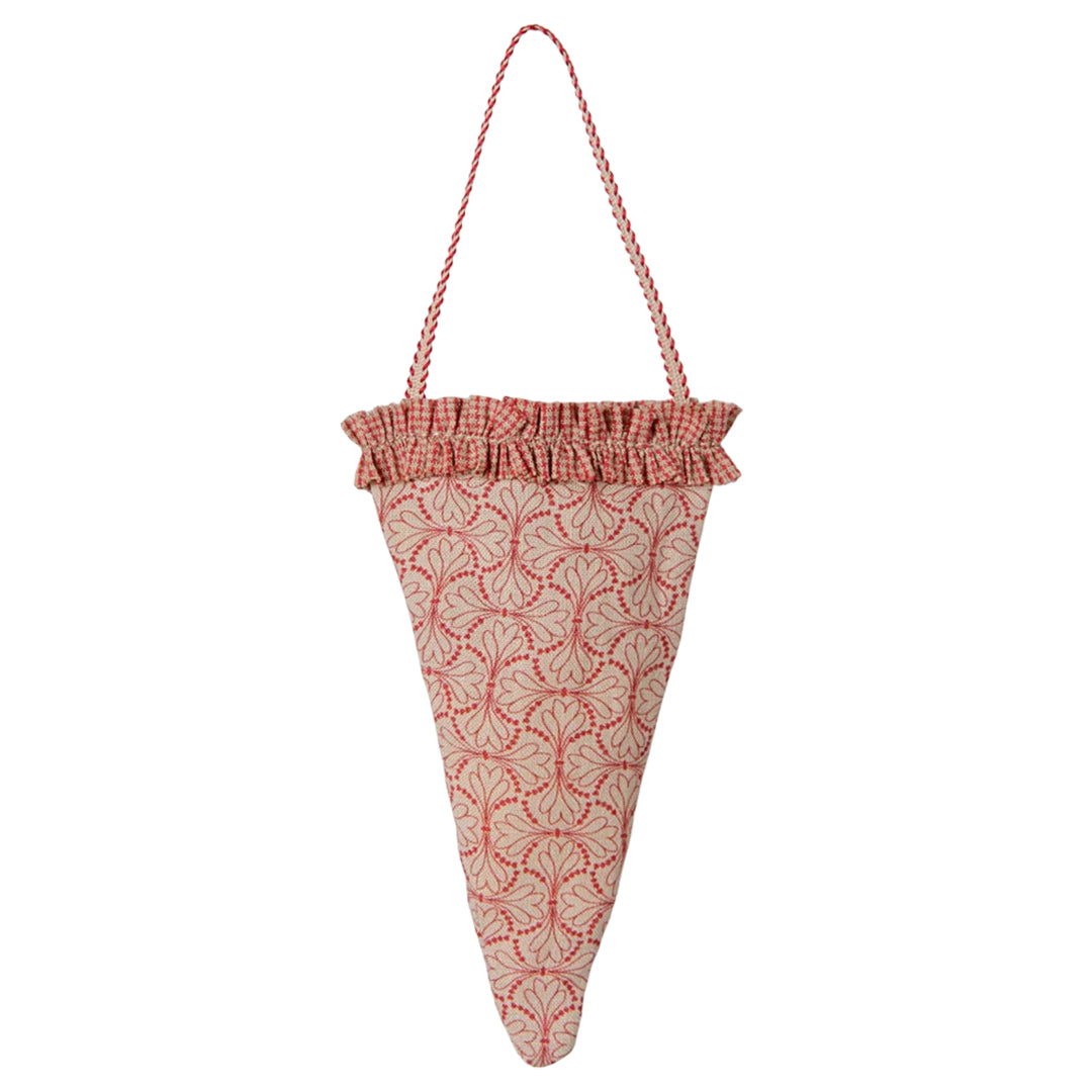 Maileg Kerst Ornament hoorn, Fabric ornament, Winter heart - Red