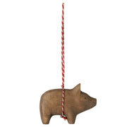 Maileg Houten Ornament Varken, Wooden ornament Pig - Nature