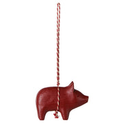 Maileg Houten Ornament Varken, Wooden ornament Pig - Red