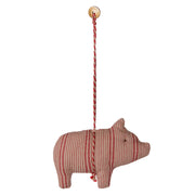Maileg Ornament Varken, Fabric ornament Pig - Stripe