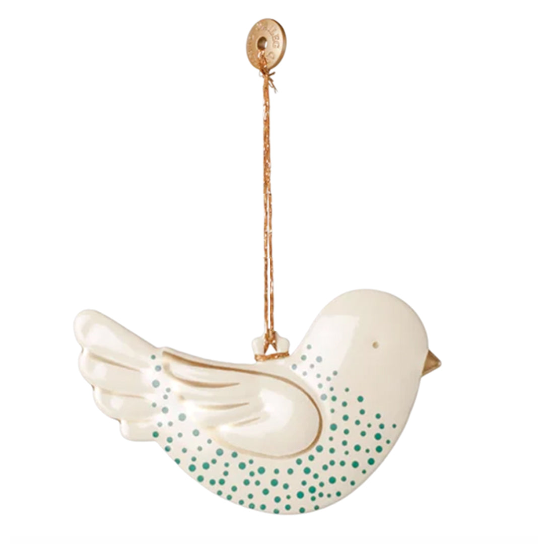Maileg Metalen Ornament Vogel, Metal ornament, Bird - Green dot