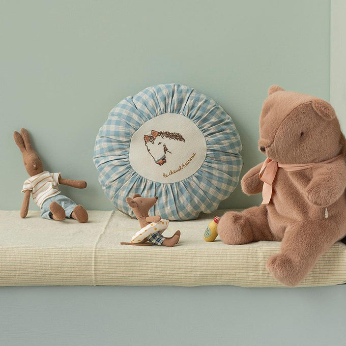 Maileg Kleine Broer muis met zwemband - Little Brother Beach Mouse with Float, Yellow dots