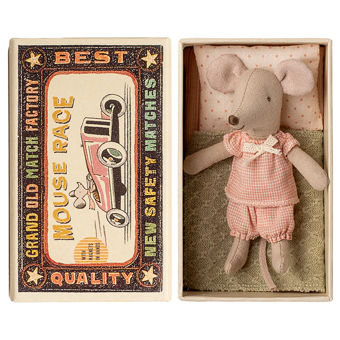 Maileg kleine zus muis in doosje, Little sister mouse in matchbox II
