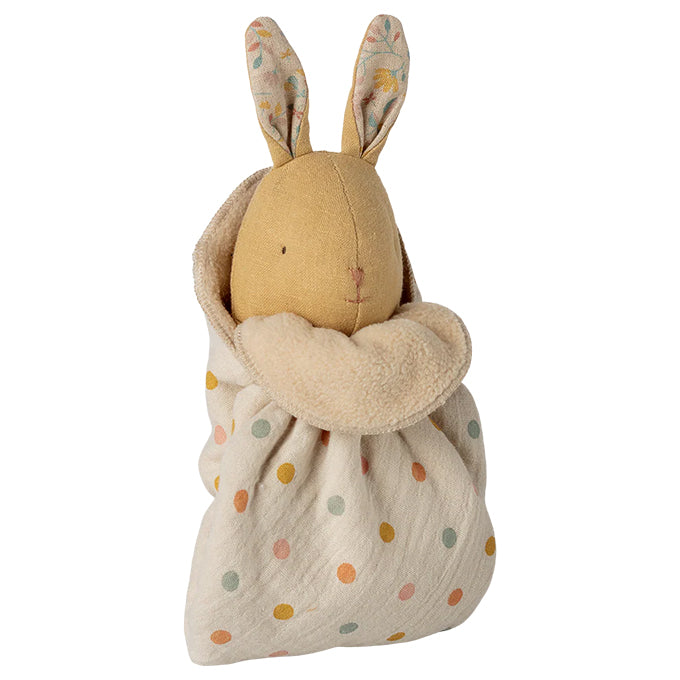 Maileg Knuffel Konijn met knuffeldoekje, Lullaby friends, Bunny Mini - Cream yellow