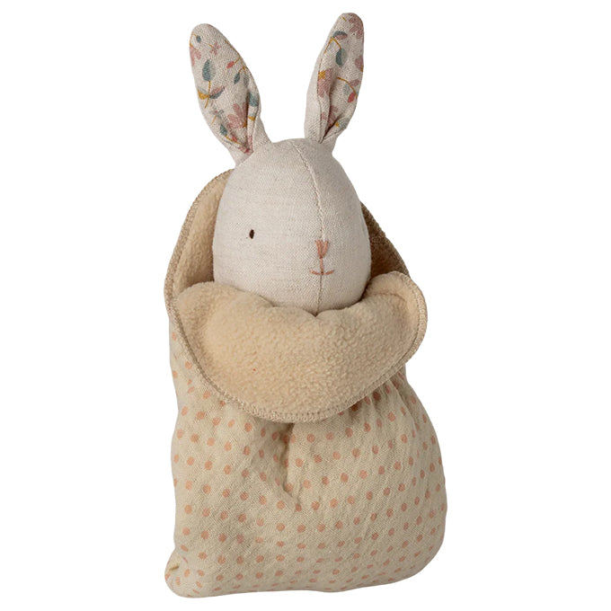 Maileg Knuffel Konijn met knuffeldoekje, Lullaby friends, Bunny Mini - Nature