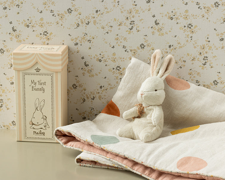 Knuffel konijn in doosje, My First Bunny, Off white
