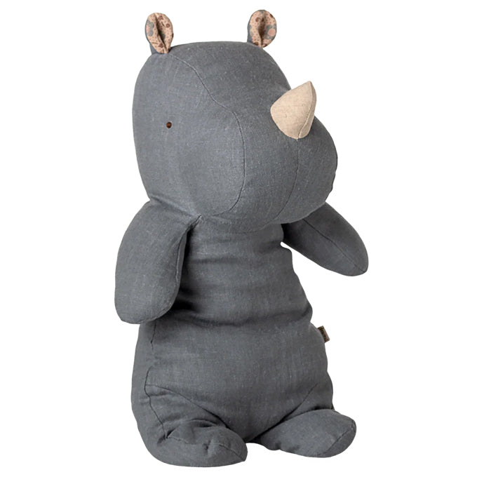 Maileg Knuffel Neushoorn Safari Friends Rhino Medium, Dusty Blue II