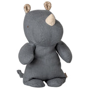 Maileg Knuffel Neushoorn Safari Friends Rhino Small, Dusty Blue