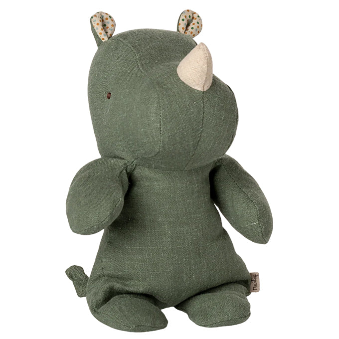 Maileg Knuffel Neushoorn Safari Friends Rhino Small, Sage
