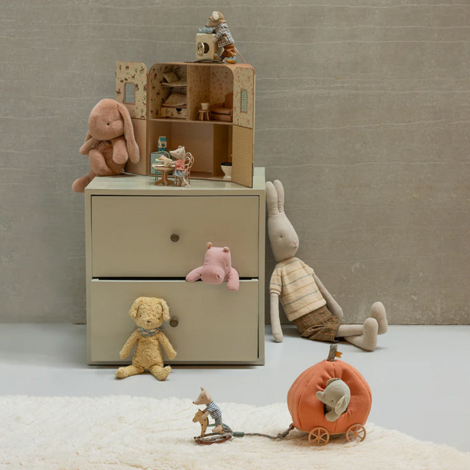 Maileg Knuffel Nijlpaard Safari Friends Hippo Small, Rose