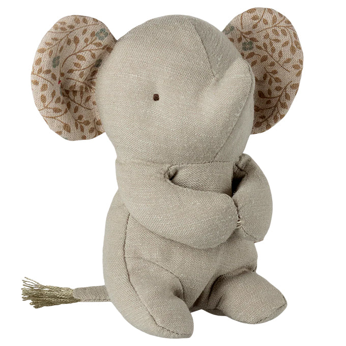 Maileg Knuffel Olifant met knuffeldoekje, Lullaby friends, Elephant Mini - Iron grey