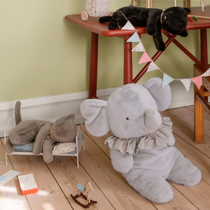 Maileg Knuffel Poes - Sleeping Kitten Plush - Black, 37 cm