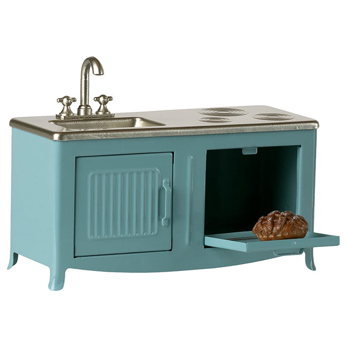 Maileg Metalen keuken voor Muizen, Blauw, hoogte 7,5 cm