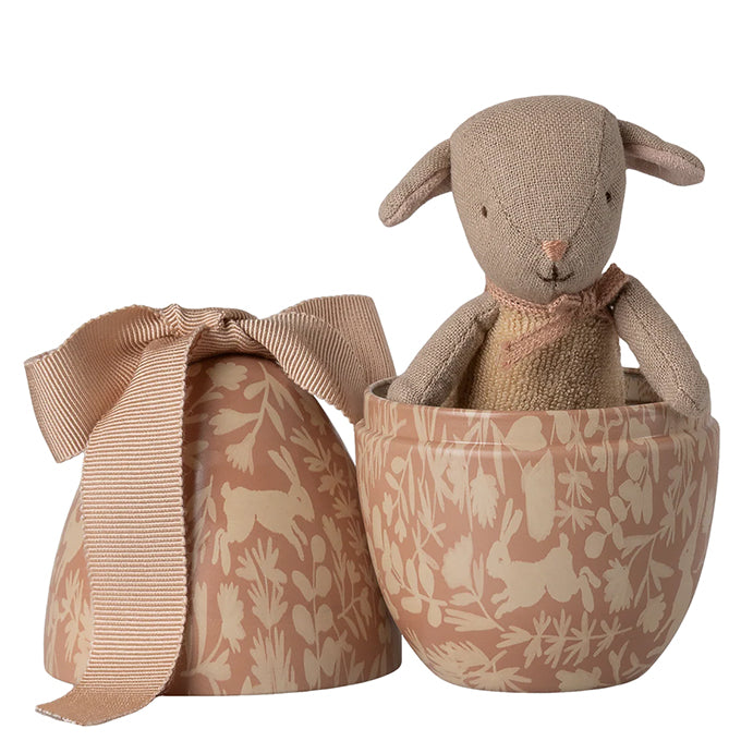 Maileg Metalen Paasei met Lammetje, Easter egg with micro lamb - Powder, 11cm