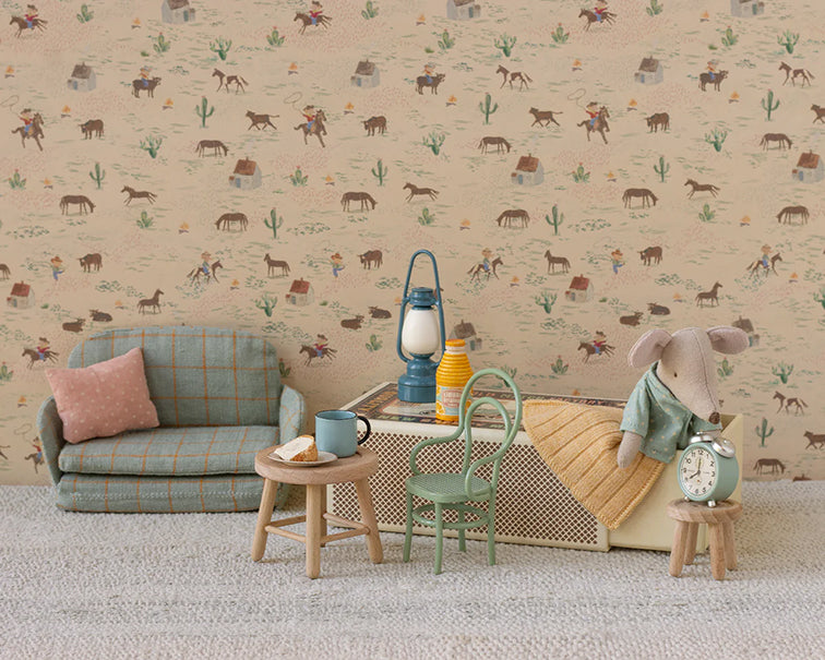 Maileg metalen stoeltje voor muizen, Vintage chair Mouse, Mint