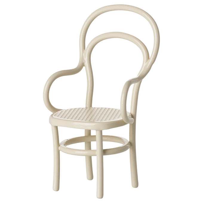 Maileg metalen stoeltje voor muizen, Vintage chair Mouse, Off white