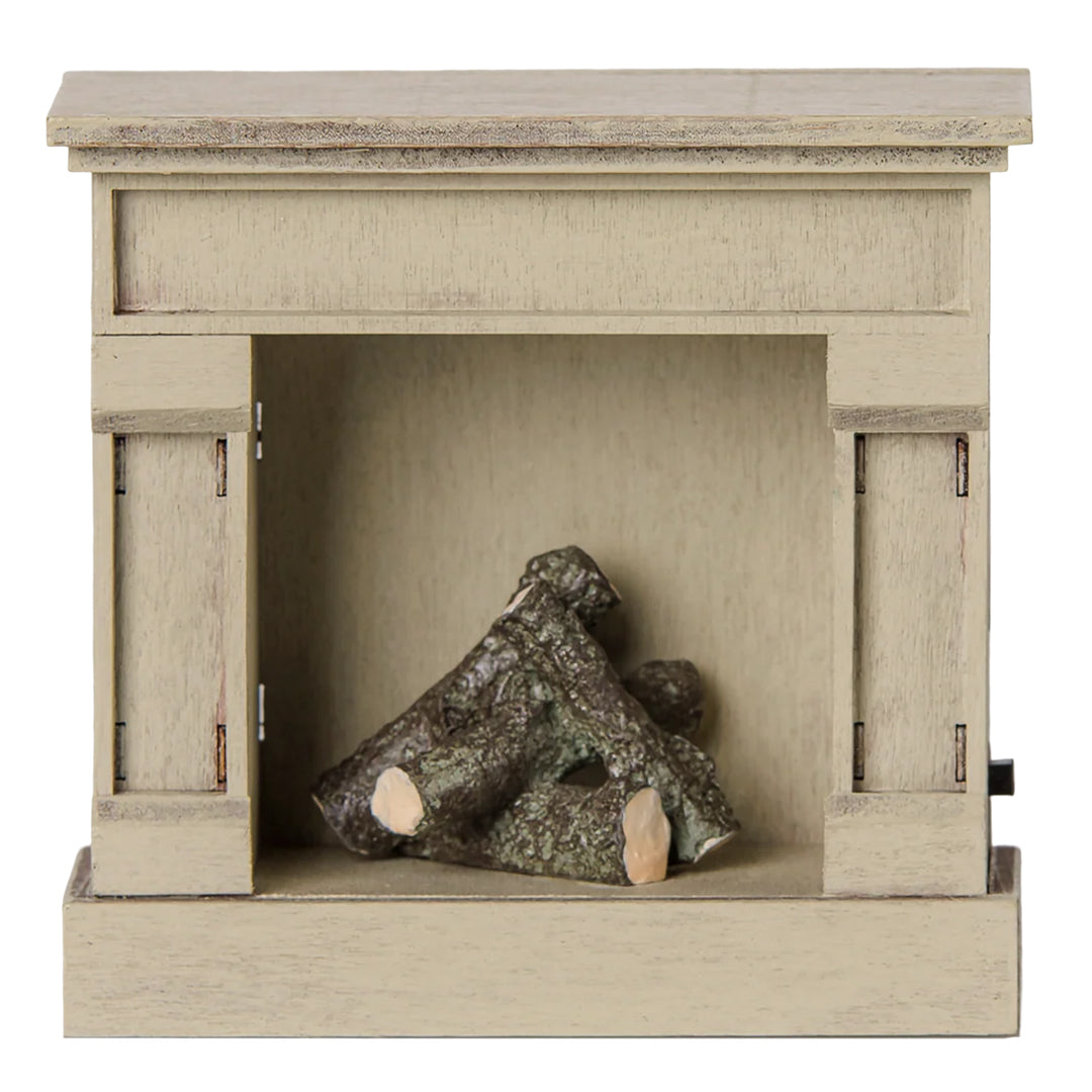 Maileg Open Haard, Fireplace, Off-white, 8,5cm