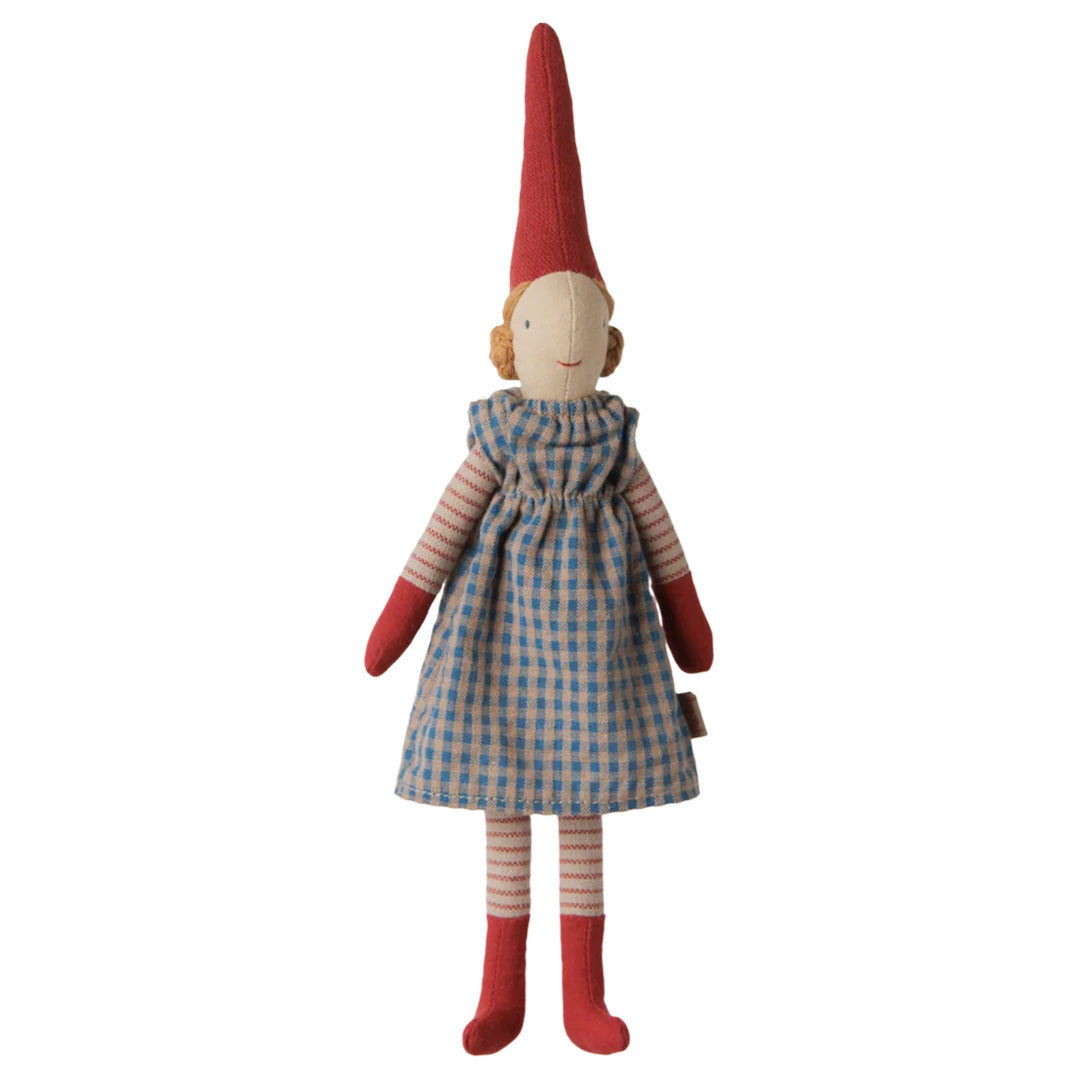 Maileg Pixy, Size 1 - Climbing Pixy, Girl, Blue dress, 26 cm