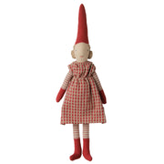 Maileg Pixy, Size 1 - Climbing Pixy, Girl, Red dress, 26 cm