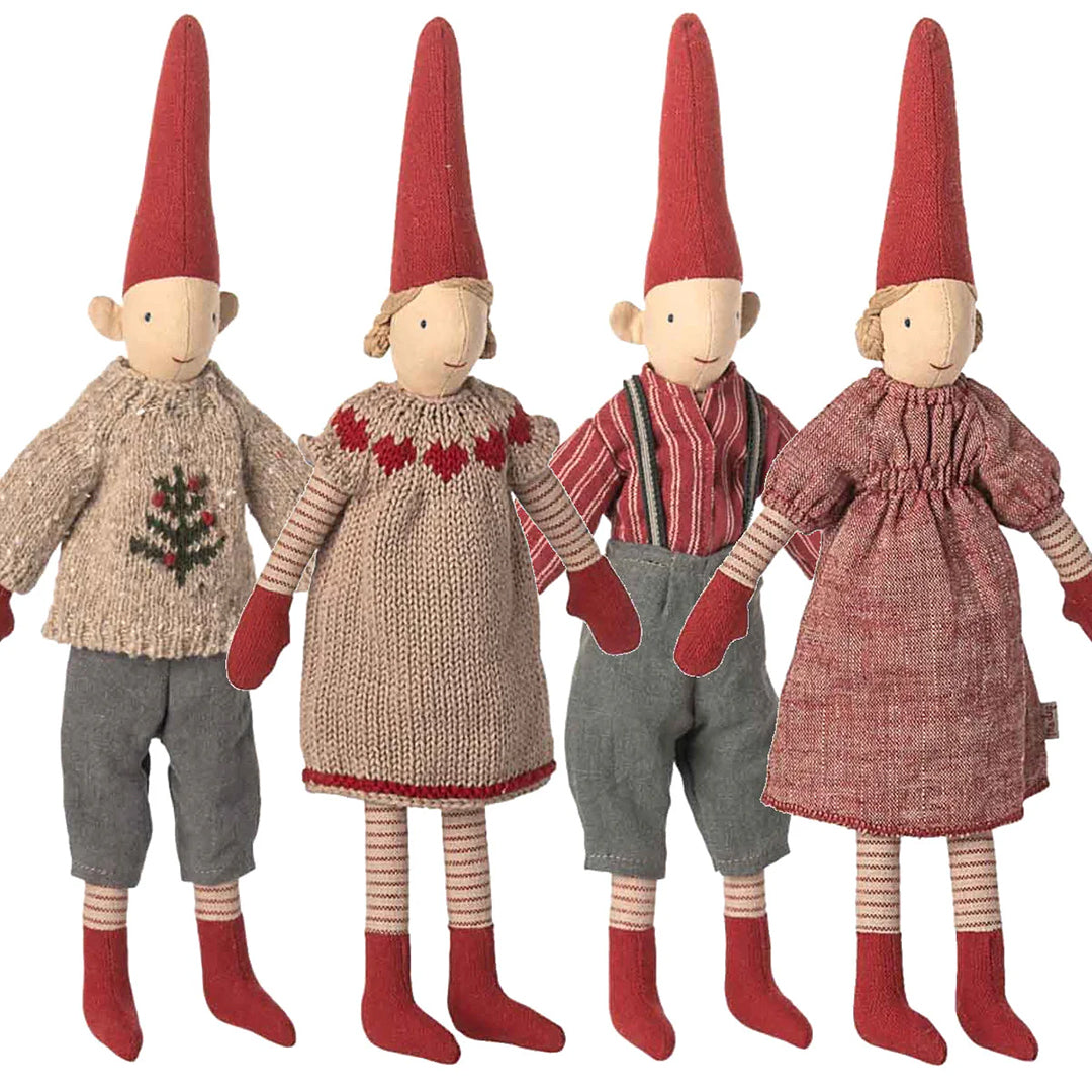 Maileg Pixy, Size 2 - Boy, red shirt, 31 cm