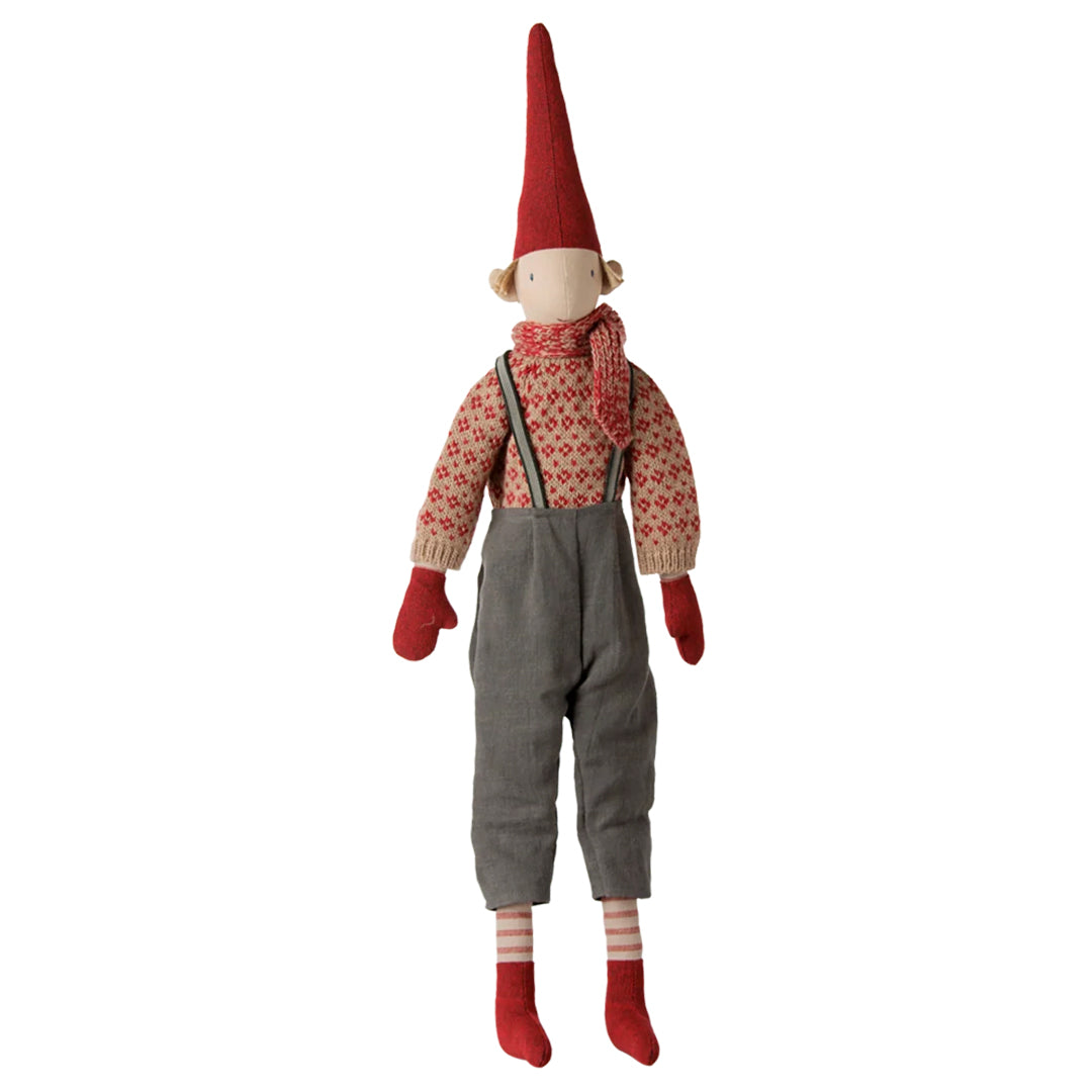 Maileg Pixy, Size 4 - Boy, Knitted sweater and scarf, 61 cm