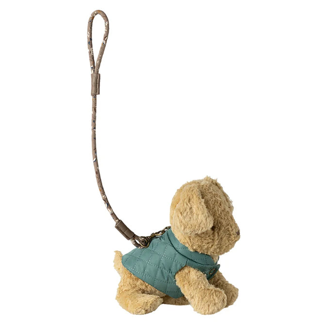 Maileg Harnas met riem voor Knuffel Puppy, Pet supply - Dark mint
